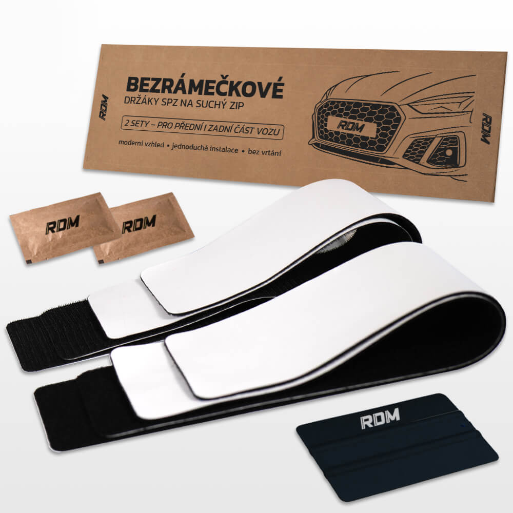 RDM Bezrámečkové držáky SPZ na suchý zip / sada 2ks